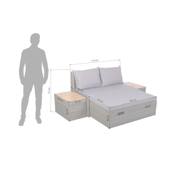 OUTLIV. Balkonset Polyrattan Braun mit Akazientisch