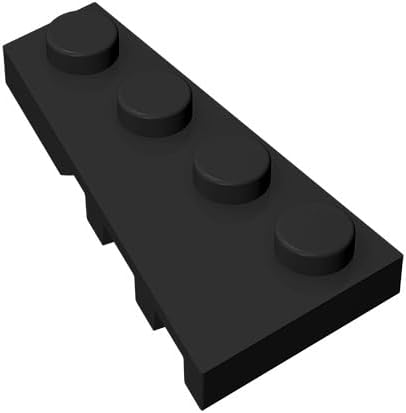 Classic Building - Placa de cuña de 4 x 2 a la izquierda, 100 unidades negras a granel 4x2, compatible con piezas y piezas Lego 41770 (color negro)