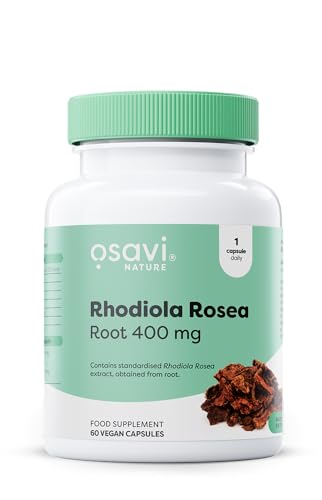 OSAVI - Rhodiola Rosea Wurzelextrakt | Adaptogen zur Unterstützung deines Wohlbefindens | für Energie & Stressresistenz | 400mg - 60 Vegane Kapseln