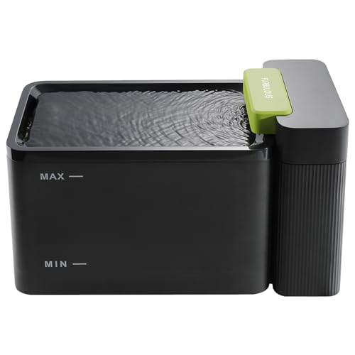 Furbulous True Clean-Drinking Automatic Water Dispenser with Ultrafiltration, 316 Stainless Steel & BPA-Free Tray, 3.3L/112oz Large Bowl, Two-Mode Fountain for Cat/Medium Dog/Pet (Black, Upg