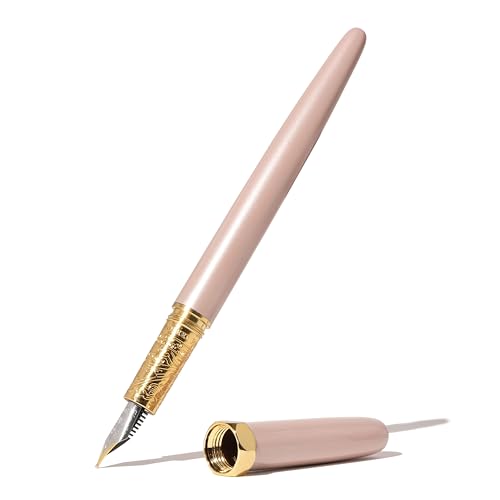 Image of Ferris Wheel Press | Bijou Fountain Pen | Huffin Puff Pink | Double Gold Plated, Sapphire Lacquer Finish | Two-Tone Steel Nib | Fine Nib