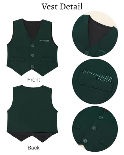 Image of nilikastta Toddler Baby Boy Clothes Suit Gentleman Wedding Outfits Formal Dress Shirt /Bowtie /Vest /Suspender Pants 1-9 Years