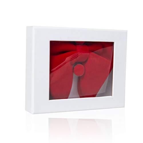 Image of GUSLESON Mens Solid Plaid Velvet Pre-tied Adjustable Bow Tie and Pocket Square Cufflink Set with Gift Box
