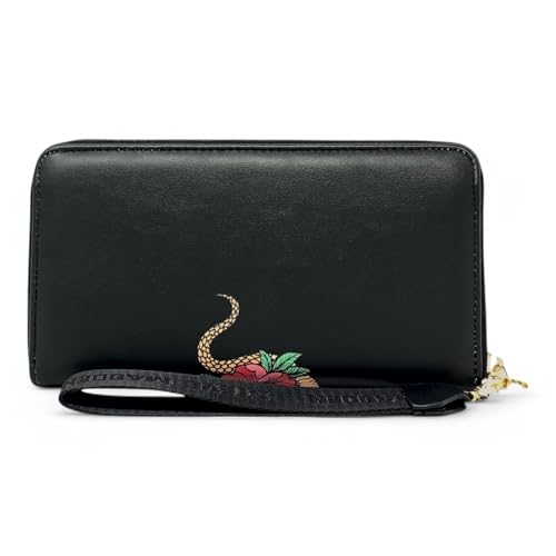 Image of Steve Madden Bzip-Web Zip Around Wristlet (Black Multi w /Gold, One Size)