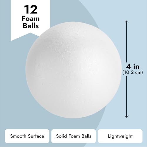 image for Juvale Foam Balls for Crafts - Styrene Spheres for DIY Projects & Scho