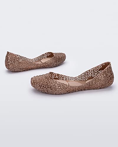 Image of Melissa Campana Papel Flats for Women - Comfortable, Stylish & Flexible Slide-On Closed-Toe Jelly Flat Shoes with Hollow Interwoven Cut Out Design