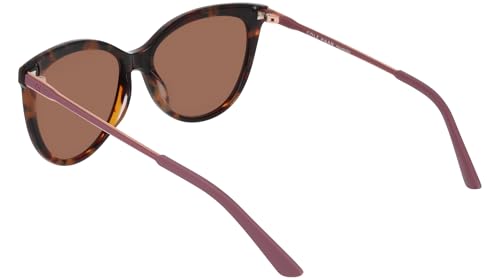 COLE HAAN Women's CH7088 Polarized Cat Eye Sunglasses, Burgundy, 56/16/1404