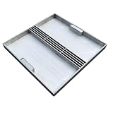 Cubierta de acceso de acero inoxidable con E y asa de 30 x 30 cm, ideal para patios, aceras y carreteras, y solución de drenaje segura