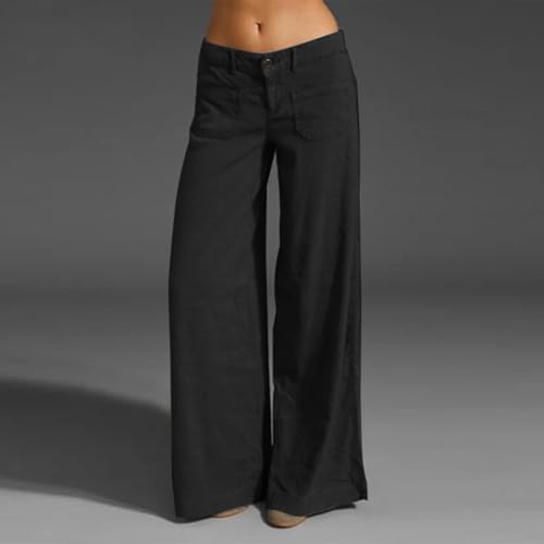 Women's Wide Leg Summer Button Down Casual Beach Pants3