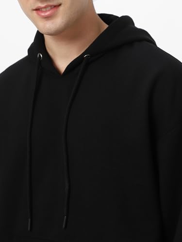 Image of Urbano Fashion Men's Cotton Solid Oversized Hooded Neck Sweatshirt