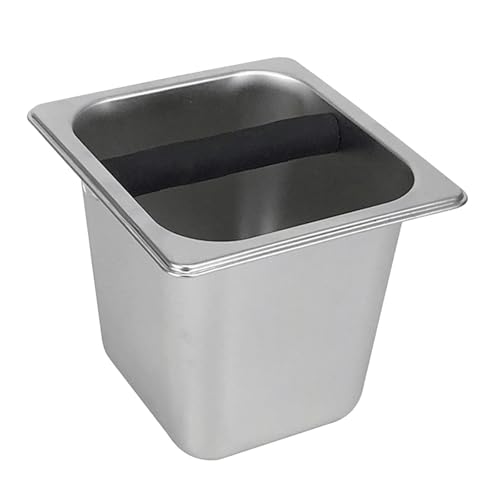 LIXSAZSE Caja de acero inoxidable para moler café, accesorio profesional para cafeteras semiautomáticas, fácil de mantener, barra goma para caja acero inoxidable, l