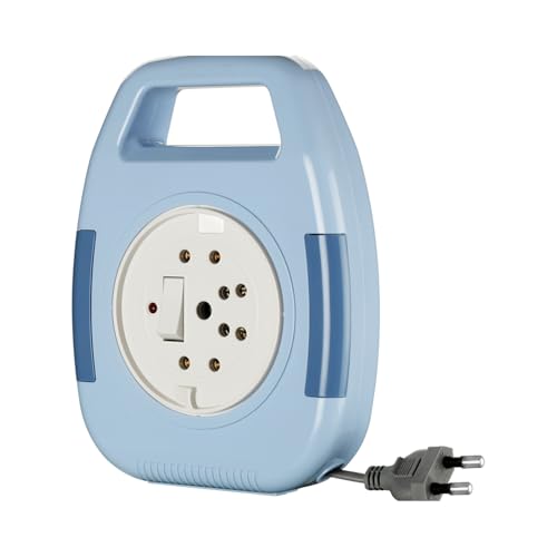 Image of Anchor by Panasonic 6A 2 Pin Flex Box with Indicator & Handle | 4 Mtr Extension Flex Box for Home, Office (Blue)