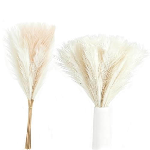 Image of 25 Pcs Artificial Pampas Grass, Beige Fluffy Pampas for Home Decor