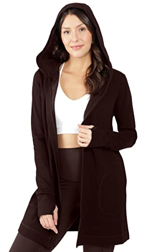 90 Degree By Reflex Heavy Fleece Open Hooded Cardigan2