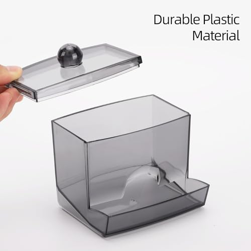 Image of Tbestmax 10oz Qtip Holder Dispenser, Big Cotton Swab Holder Bathroom Accessories Organizer for Storage Qtips (Black)