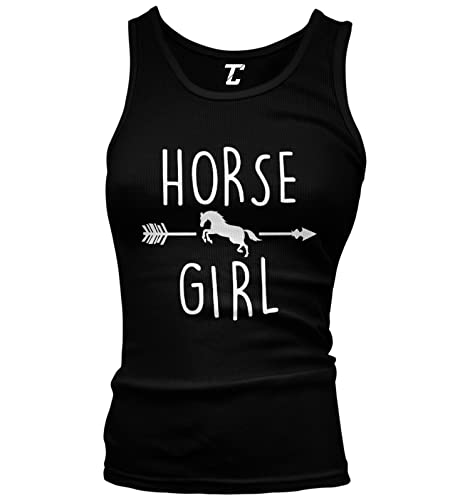 Horse Girl - Equestrian Rider Love Ride Juniors Tank Top (Black, Medium)