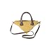 Sensi Studio, Triangle Straw Handbag, OS, Beige Straw / Chocolate Leather