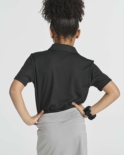 Image of 3 Pack Girls' Mesh Polo Shirts Short Sleeve Collared School Uniform Tops