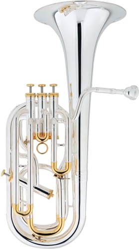 Lechgold BH-231S Bariton - Stimmung: Bb - aus Messing - Bohrung: 12,7 mm (4. Ventil: 13,3mm)- inkl. Trolley-Leichtkoffer - versilbert