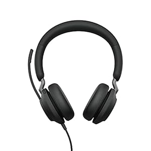Jabra Evolve2 40 PC Headset – Noise Cancelling Microsoft Teams Certified Stereo Headphones With 3-Microphone Call Technology – USB-A Cable – Black