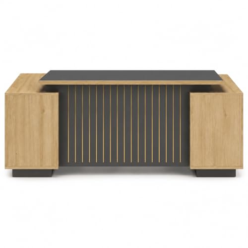 Image of RA412 6 ft Executive Desk, Engineered Wood, R5 Grey