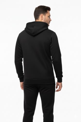 Image of Amazon Brand - INKAST Men Hooded Sweatshirt with Minimal Print | Casual wear | Stylish Winter Hoodie with Drawstrings | Kangaroo Pockets | Pullover