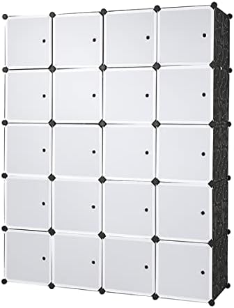 Miniatura 9 de 20-Cube Storage Organizer,Plastic Stackable Cube Closet Storage Shelving with Doors,Modular Closet Cabinet Organizer Dresser Stacking Containers