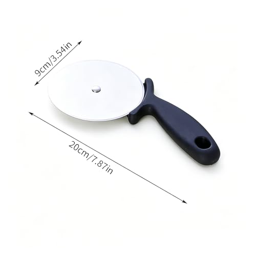 Image of 2Pcs Stainless Steel Large Pizza Cutter | Premium Pizza Cutter - Ideal for Cutting Pizza /Sandwich /Breads /Burger /Paratha | Rotating Slicer(Black,red)