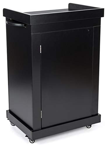 Displays2go Rolling Podiums with Adjustable Shelves – Black (OLILCTMMSBK)