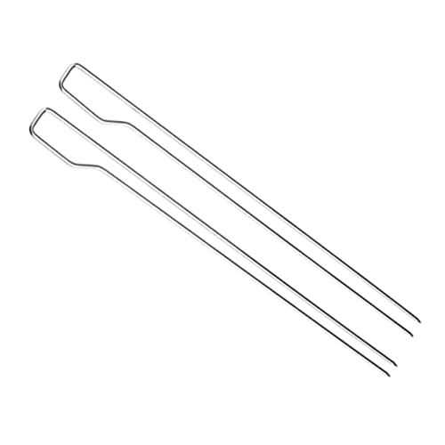 ibasenice 2Piezas Brochetas De Barbacoa De Inoxidable De Tenedores De Carne Para Camping Picnic Limpiar y Transportar