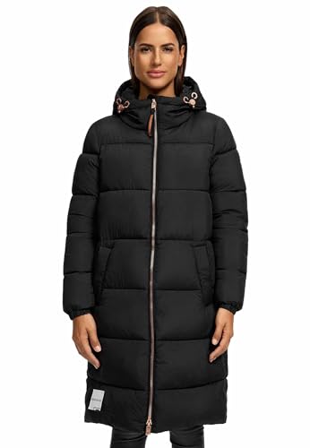 MARIKOO Damen Winterjacke (S-3XL) - Steppjacke, lang geschnitten,...
