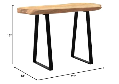 WELLAND Live Edge Cedar Bench, 28" W x 12" D x 16" H, Farmhouse Entryway Bench for Living Dining Room, Rustic Entry Way Benches