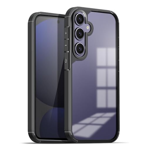 Image of KARWANBack Cover |Shockproof Bumper Case | Full Camera Protection | Raised Edges | Super Soft Side TPU | Bumper Case for Samsung Galaxy S25 - Black