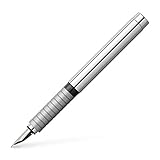 Zona de agarre de tacto suave Faber-Castell - Pluma metálica básica (trazo F), color plateado