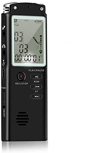 16 GB digitale registratore vocale registratore vocale – aggiornato Sound dittafono registratore audio LINE IN conferenze, riunioni, interviste, 1536KBPS conversazione,