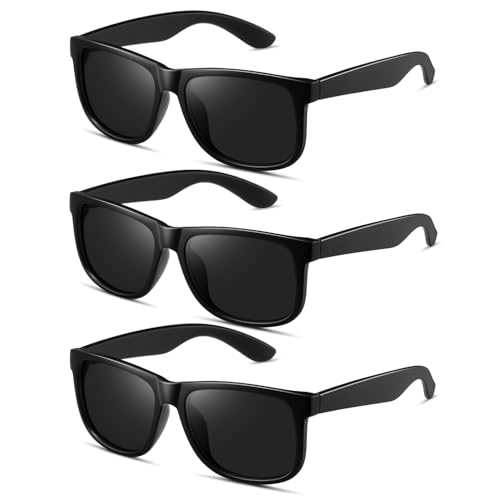 MASDUN Polarized Sunglasses for Men and Women Classic Square Frame UV Protection Sun glasses (3 Pack)