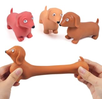 Squishy Fidget Toy, Stress Relief, Slow Rising Stretch Sensory Toys, 3Pcs Dog Squishy Squeeze for Autism ADHD Adults Anxiety Relief,Cute Animal Toys for Kids Party Favors Classroom Prize Travel Gift