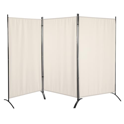 La Mejor Recopilación de Biombos que puedes comprar esta semana. 47 JERZOU Biombos Plegable de Recámara 3 Paneles, Biombos Separadores de Ambiente Interiores, Divisor Plegable de Habitacion, 260x180CM, Ideal Estudio y Oficina, Beige