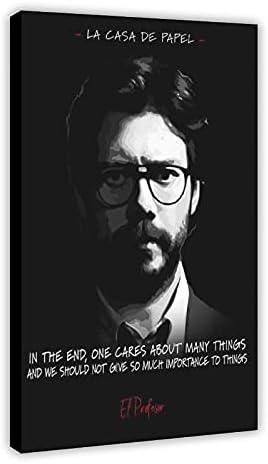 La Casa De Papel Poster De Film Noir Avec Citation El Profesor 2 Toiles Pour Decoration Murale De Salon 60 90 Cm Amazon Fr Cuisine Et Maison