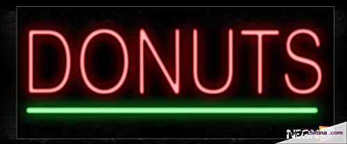 Real Neon Led Tubes Donuts With Underline Sign Handmade Lamp Neon Signs For Wall Decor PVC 14"x17"