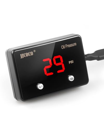 JJCOCO 232PSI Oil Pressure Gauge LED Digital Display 12V Press Gauge Meter Kit with Oil Pressure Sensor for Car Truck Vehicle Automotive