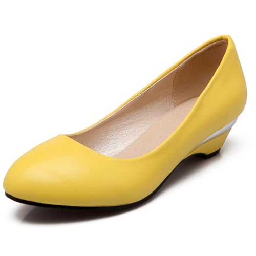Women Low Wedge Heels Slip On Office Court Shoes