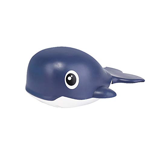 Kids Bath Toy Toddlers Bathtub Wind-up Whale Toy Clockwork Swimming Whale Bathtub Toy Water Toy (Deep Blue)