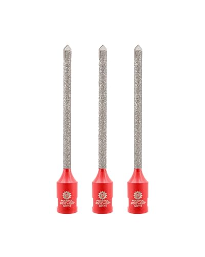 FOCSTOL Diamond Mortar Raking Bit - 3pcs Mortar Router Bit with Carbide Tipped for Mortar Removal and Tuck Pointing Masonry Stone Brick Removal 5/16''x4-3/4''(8x121mm)
