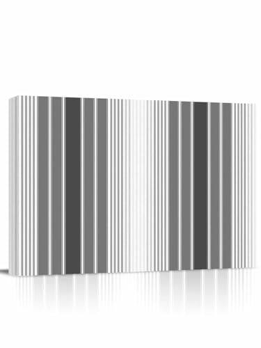 Gray Vertical Stripes Wall Art for Living Room,Canvas Picture Wall Decor for Bathroom Bedroom,Retro Simple Neutral Abstract Lines Painting Artwork for Office Kitchen Hallway Dining Room Decor 12'x16'