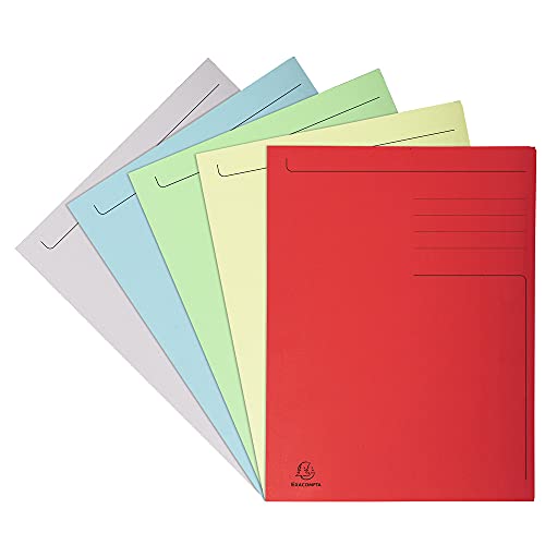 Exacompta - Réf. 448000E - Paquet de 10 chemises rigides imprimées avec 3 rabats Forever® 280 g/m² - 100% recyclées et certifiées Ange Bleu - Dimensions...