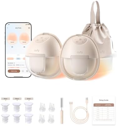 eufy Security Heated Breast Pump S1, Hands-Free Breast Pump with Industry-Leading HeatFlow Tech, App-Controlled OptiRhythm, Hospital-Grade Suction, Leakproof, Slim and Ultra-Quiet for in-Bra Use