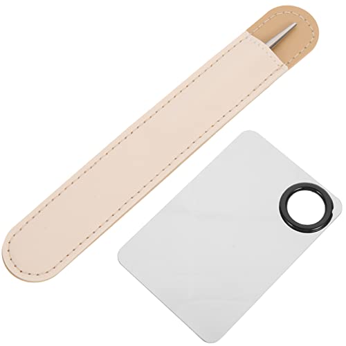 HONMEET 1 セット パレットスティック 化粧びんスパチュラ 韓国のメイクアップパレット 化粧品混合パレット 絵の具混合パレット Kビューティーメイクアップ ネイルアート 財団 ステンレス鋼