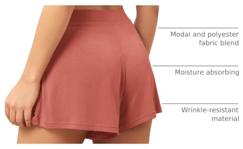 Image of ODODOS 2-Pack Ultra-Soft Modal Lounge Shorts for Women - Lightweight & Breathable Sleepwear, 3 inch Inseam