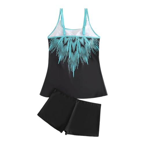 Bikini tankini deux pièces bleu ciel anti-complexes haut avec short - 7